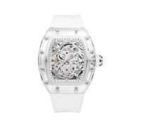 (Blanc Argent) Montre Homme PINTIME Nouvelle Mode Montre Mécanique Automatique Transparent Blanc Creux