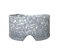 Blanc Argent Paillettes Bokeh Glam Tendance Étincelle,Masque pour les yeux bloquant la lumière Cache-yeux et cache-oreilles pour le sommeil