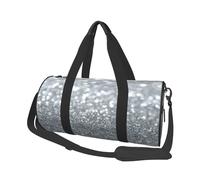 Blanc Argent Paillettes Bokeh Glam Trendy Sparkle, Sac de Voyage de Grande capacité, Sac à Main Rond, Sac de Voyage de Sport, fourre-Tout, Sac de Fitness