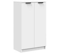 Blanc Armoire à chaussures, CLARENCE, Avec rangement, Blanc 59x35x100,5 cm Bois d'ingénierie LV1699