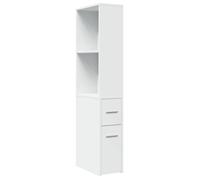 Blanc Armoire de bain étroite, CLARENCE, COLONNE WC, avec roulettes, blanc LV3320