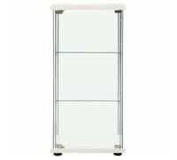 Blanc Armoire de rangement, CLARENCE, Buffet/Armoire latérale, Verre trempé Blanc LV2153