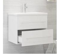 Blanc Armoire d'évier - SARAZYJ - avec lavabo intégré - Pour bain - Blanc Aggloméré LL134