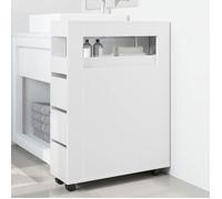 Blanc Armoire étroit de salle de bain JILL'S à roulettes blanc LV3293