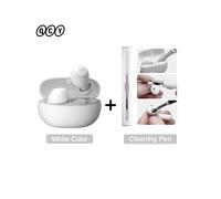 (Blanc avec CleanPen) Écouteurs sans fil HT07 ANC Écouteurs TWS à réduction de bruit 40 dB 6 micros Appels HD