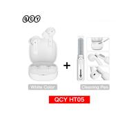 (Blanc avec ClearPen) Casque sans fil HT05 ANC 40 dB antibruit Bluetooth 5.2 Casque 6 micro ENC HD Appel TWS Écouteurs