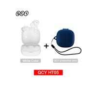 (Blanc avec étui 03) Casque sans fil HT05 ANC 40 dB antibruit Bluetooth 5.2 Casque 6 micro ENC HD Appel TWS Écouteurs