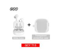 (Blanc avec étui) Écouteurs sans fil Bluetooth T13 TWS Hi-Fi avec 4 microphones, réduction de bruit