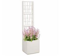 Blanc Bac à fleurs&cache-pots - BKM - Bac à fleurs avec Treillis Blanc 36 x 36 x 140 cm PP_0314103