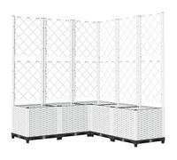 Blanc Bac à fleurs&cache-pots - BKM - Jardinière avec treillis Blanc 120x120x136 cm PP_0452076
