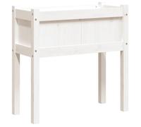 Blanc Bac à fleurs&cache-pots - BKM - Jardinières avec pieds blanc 70x31x70 cm bois de pin massif_0878926