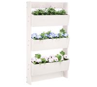 Blanc Balconnière/Bac à Fleurs Protection UV - Jardinière murale 3 niveaux 60x18,5x110cm blanc - pin massif &HSF5606598