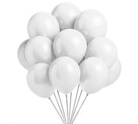 Blanc Ballons 10 Inch Latex Ballons Uni Ballon Hélium pour Joyeux Anniversaire Mariage Anniversaire Bébé Douche Noël Fête Festival Décoration, Romantique Saint Valentin Fête Fournitures, Paquet De 50