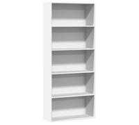 Blanc Bibliothèque blanc 80x30x189 cm bois d'ingénierie - Rangement multimédia H5008