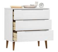 Blanc Blanc Cabinet de rangement - SHELD - Commode MOLDE /Buffet de rangement - Blanc 80x40x80 cm - Bois de pin massif,7634305213