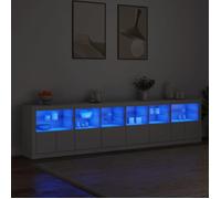 Blanc Buffet avec lumières LED - Vitrine bahut - armoire console buffet de rangement blanc 283 x 37 x 67cm 2897978