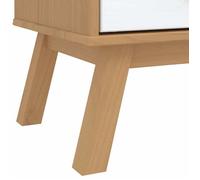 Blanc Buffet de couloir minimaliste - Blanc Armoire à tiroirs OLDEN blanc et marron - Bois de pin solide 4840832959