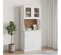 Blanc Buffet de rangement - Vitrine bahut - armoire console Pour cuisine, ALTA blanc 77 x 35 x 165cm - Bois massif de pin 4883781