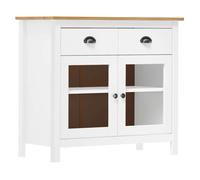 Blanc Buffet de rangement - Vitrine bahut - armoire console Pour cuisine, Hill Blanc 90 x 40 x 80cm - Bois de pin solide 9118334