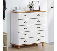 Blanc Buffet salon Commode ASKIM Poids maximal: 60 kg Blanc 91x40x95 5 cm Bois de pin massif N710
