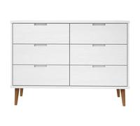 Blanc Buffet salon, Commode MOLDE, avec stockage, Blanc 113x40x80 cm Bois de pin massif N676