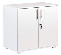 Blanc Bureau Placard de rangement Hauteur de bureau Bibliothèque 2 portes verrouillables 73 cm de haut Bureau extension Hauteur