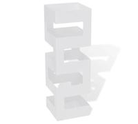 Blanc Carré Porte-parapluie Stockage pour cannes bâtons Acier 48,5 cm