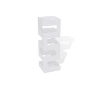 Blanc Carré Porte-parapluie Stockage pour cannes bâtons Acier 48,5 cm Blanc G