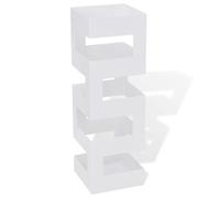 Blanc Carré Porte-parapluie Stockage pour cannes bâtons Acier 48,5 cm - VidaXL Blanc