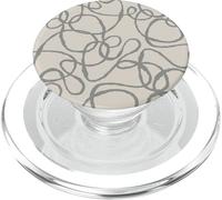 Blanc cassé Gris Courbes Lignes décoratives Modernes géométriques PopSockets PopGrip pour MagSafe