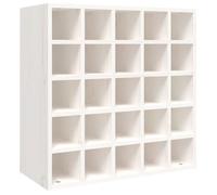 Blanc Cave à vin/Porte Bouteille - CLARENCE - Blanc 56x25x56 cm Bois massif Pin LV1159