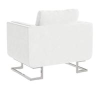 Blanc CHAISE/FAUTEUIL - SARAZYJ - 85,5x63x74cm - Fauteuil cube avec pieds chromés - blanc - Similicuir Hot60491055