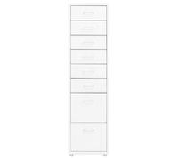 Blanc Classeur mobile, Armoire de classement, CLARENCE, Blanc 28x41x109 cm Métal LV1187
