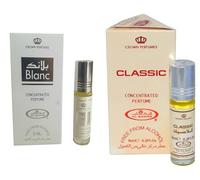 Blanc & Classic Concentrated Perfume Oil Roll-On - Long Lasting Attar for Men & Women - Alcohol Free - 6ml Each (Pack of 2)