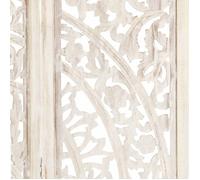 Blanc Cloison de séparation - MANGO - Séparateur de pièces - Pour salon - 3 panneaux/treillis - Blanc 120x165 cm Bois manguier