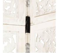 Blanc Cloison de séparation - MANGO - Séparateur de pièces - Pour salon - 3 panneaux/treillis - Blanc 120x165 cm Bois manguier CC369