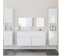 (Blanc)Colonne de rangement contemporain - SIGNOR - Ensemble de meubles salle de bain 4 pcs blanc bois ingénierie 193222