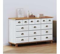 Blanc Commode Buffet bahut - Armoire de rangement, pour Salon, Chambre, ASKIM Blanc 79 x 40 x 133,5cm - Bois de pin massif 5656832