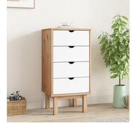 Blanc Commode Buffet bahut - Armoire de rangement, pour Salon, Chambre, OTTA marron et blanc 45 x 39 x 90cm - Bois de pin massif