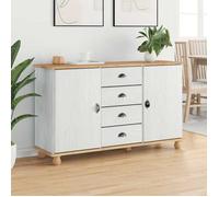 Blanc Commode Salon CHIC Buffet bas/Cabinet 1 PC avec tiroir ASKIM 133 5x40x79 cm Bois de pin massif N12849