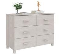 Blanc Commode Salon, CHIC Buffet bas/Cabinet, 1 PC, MOLDE Blanc 113x40x80 cm Bois massif de pin N12583