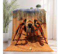 Blanc Couverture chaude et épaisse en flanelle Araignée-loup du désert moderne - 220 x 240 cm Plaid réversible en polaire douce et moelleuse idéal pour le lit ou le canapé utilisable en toutes saisons