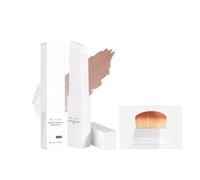Blanc Cover Cream Stick - Stick fond de teint 2 en 1 qui change de couleur, formule légère à couvrance totale pour une peau impeccable, avec tête de pinceau, convient à tous les types de peau