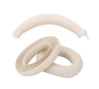 (Blanc crème) Coussinets d'oreille + arceau pour casque Soundcore Q20I, étui de protection en silicone,