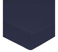 Blanc des Vosges Uni Percale Drap housse Coton Navy 120 x 190 cm bonnet de 30 cm