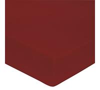 Blanc des Vosges Uni Percale Drap housse Coton Rubis 160 x 200 cm bonnet de 40 cm