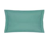 Blanc des Vosges Uni Percale Taie Coton Bleu Canard 50 x 75 cm