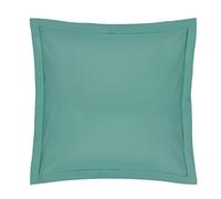 Blanc des Vosges Uni Percale Taie Coton Bleu Canard 65 x 65 cm