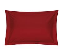 Blanc des Vosges Uni Percale Taie Coton Rubis 50 x 75 cm