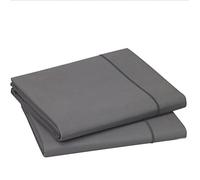 Blanc des Vosges Uni Percale Taie de traversin Coton Acier 90 x 230 cm